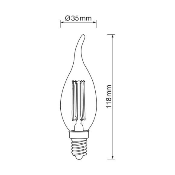 Vela viento E14 6W led 3000k Vela viento E14 6W led 3000k