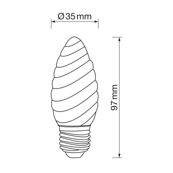 Vela rizada E27 6W led 3000k Vela rizada E27 6W led 3000k