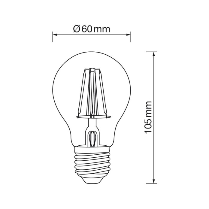 Standard E27 8W led 3000k