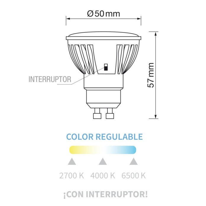 GU10 8W led cerámica CCT UNIVERSAL