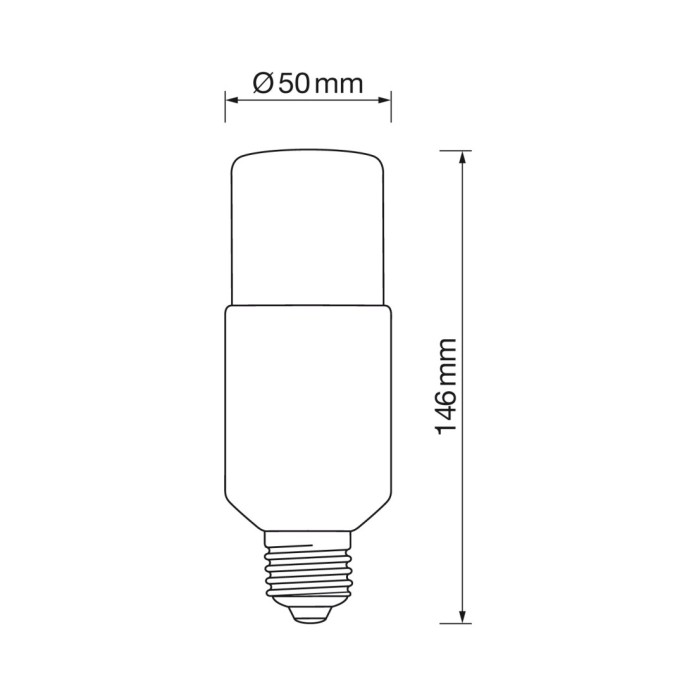 Tubular E27 16W led 4000K