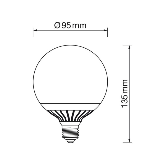 Lámpara globo E27 15W led 3000K