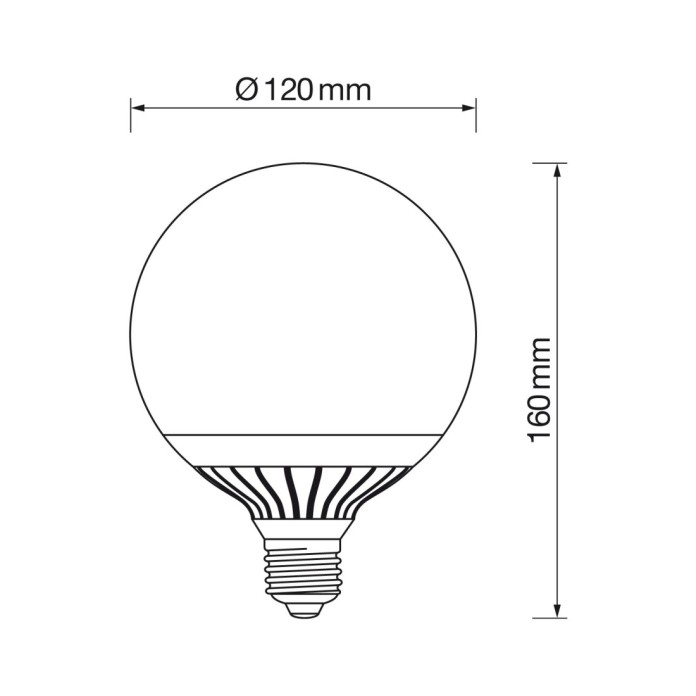 Lámpara globo E27 20W led 4000K