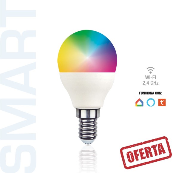 Esférica E14 dimable RGB 5W smart led