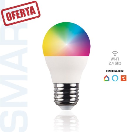 Esférica E27 dimable RGB 5W smart led