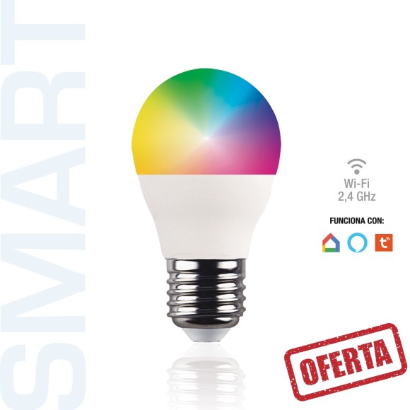 Esférica E27 dimable RGB 5W smart led