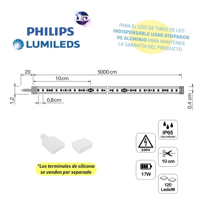 Tira de led 17,5 W/m 2200K