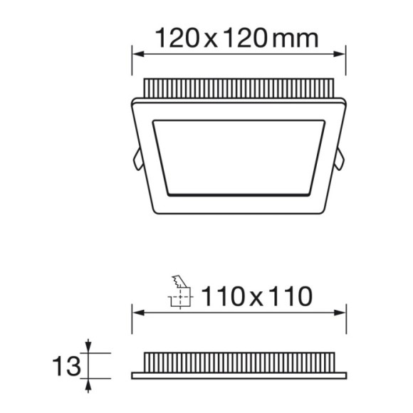 Panel extraplano cuadrado 6W led 4000K Panel extraplano cuadrado 6W led 4000K