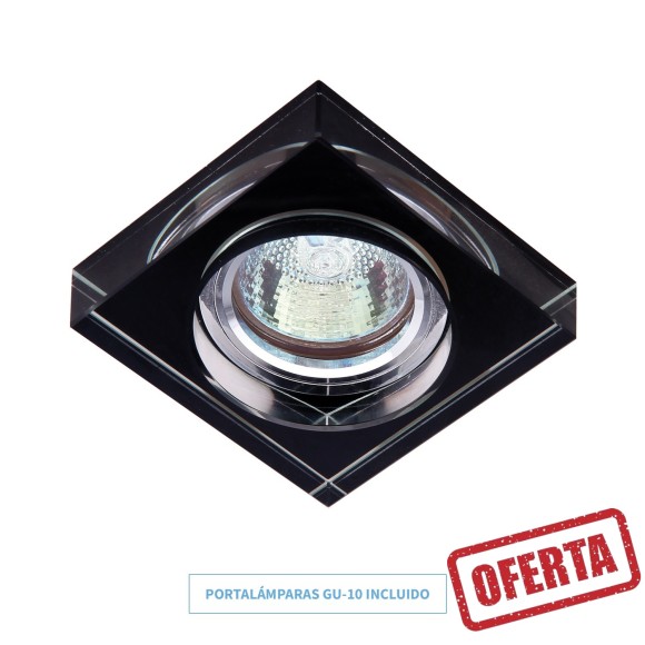 Empotrable cuadrado fijo NEGRO