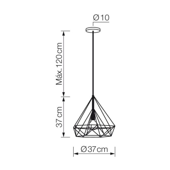Lámpara colgante1xE27
