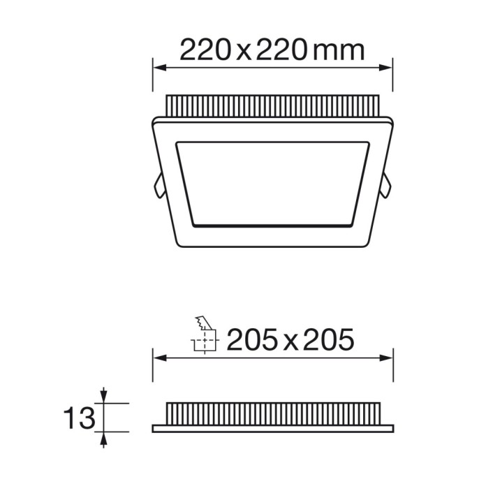 Panel extraplano cuadrado 18W led 4000K