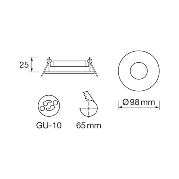 Empotrable redondo fijo