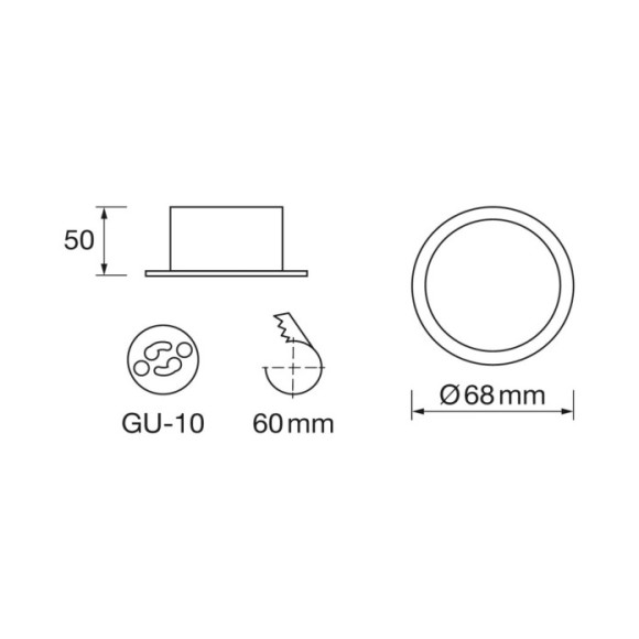 Empotrable redondo fijo
