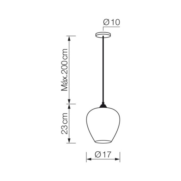 Lámpara colgante1xE27