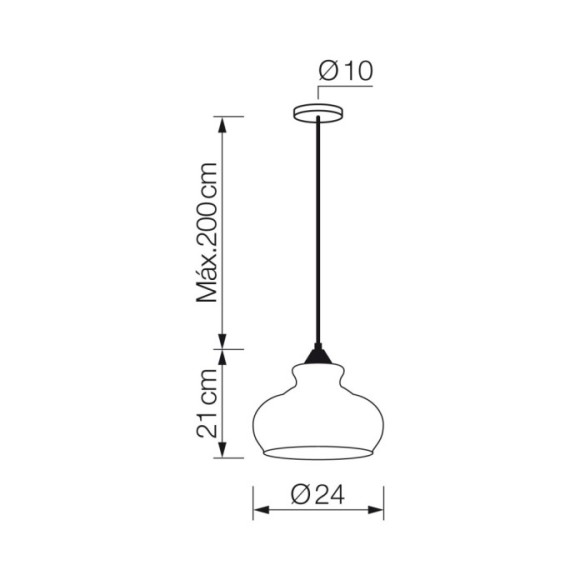Lámpara colgante1xE27