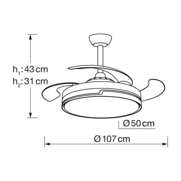Ventilador Destroy 77w DIMABLE Ventilador Destroy 77w DIMABLE