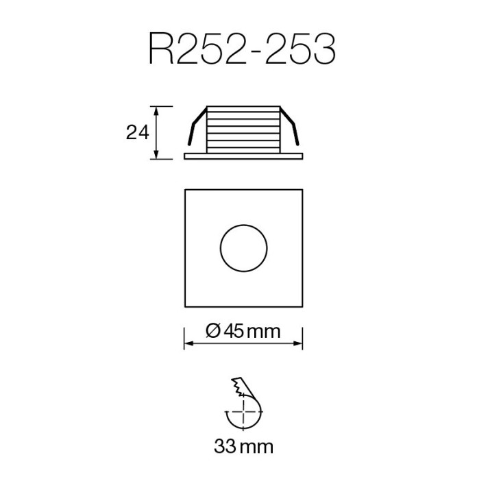 EMPOTRABLE 3W CUADRADO FIJO 4000K