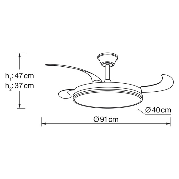 Ventilador led 53w DIMABLE