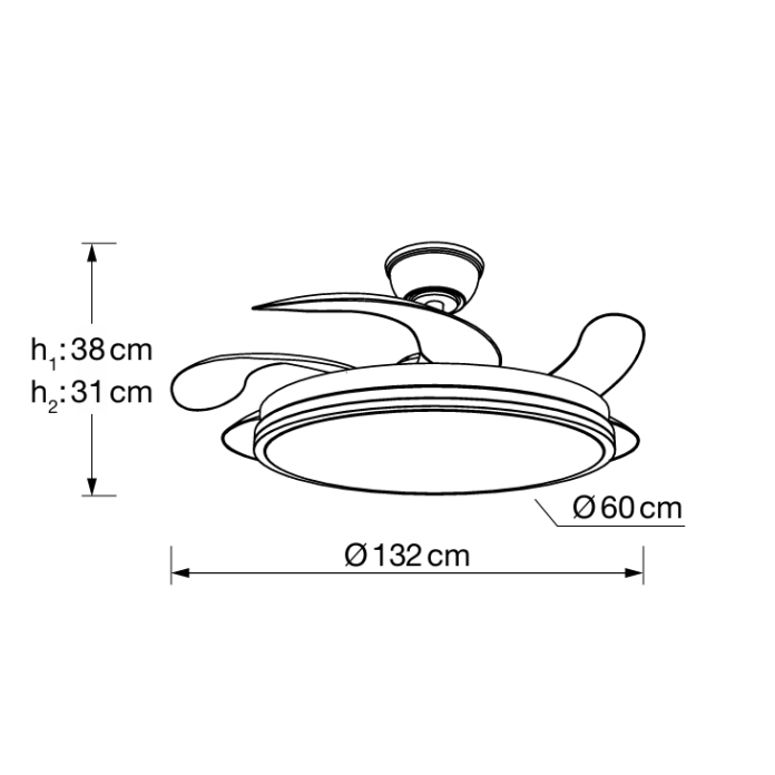 VENTILADOR LED 122W DIMABLE 10255LM