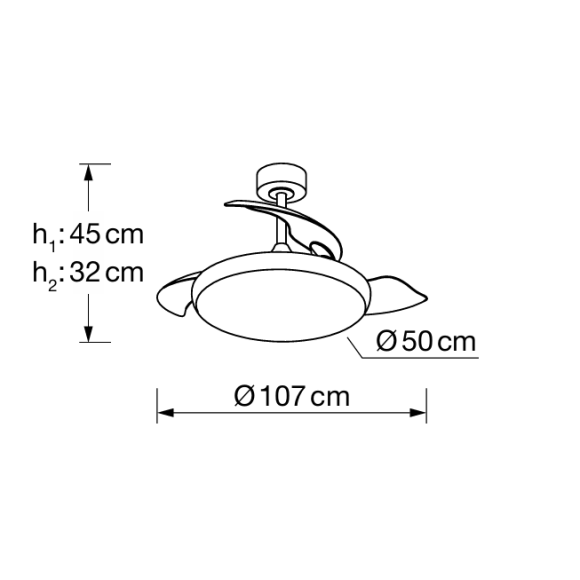 VENTILADOR LED 85W DIMABLE 6200LM
