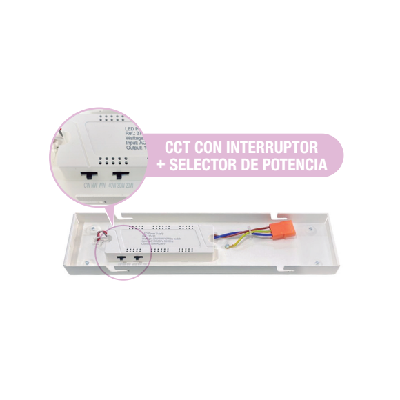 Panel rectangular 40W/50W/60W CCT